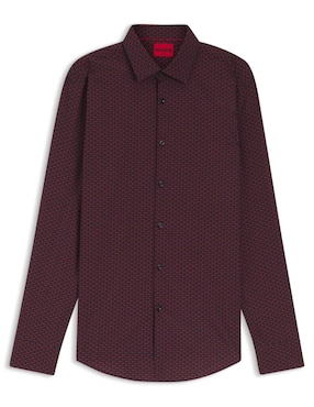 Camisa business casual Hugo de algodón manga larga para hombre