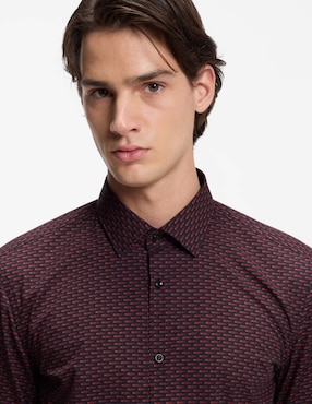 Camisa business casual Hugo de algodón manga larga para hombre