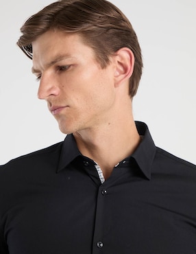 Camisa business casual Hugo de algodón manga larga para hombre