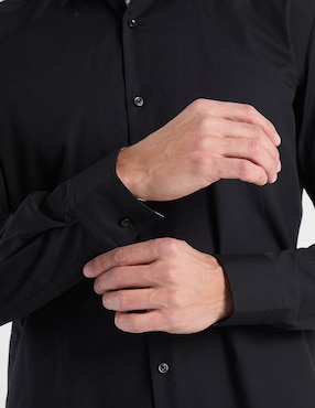 Camisa business casual Hugo de algodón manga larga para hombre