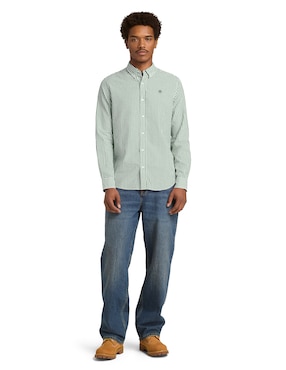 Camisa casual Timberland de algodón manga larga para hombre
