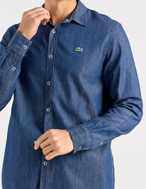 Camisa casual Lacoste de algodón manga larga para hombre
