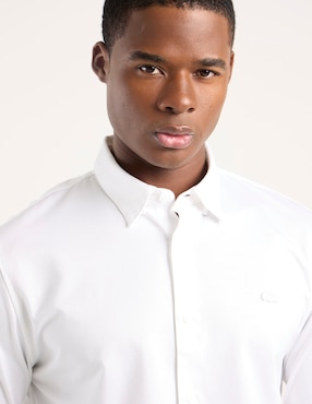 Camisa business casual Lacoste de algodón manga larga para hombre
