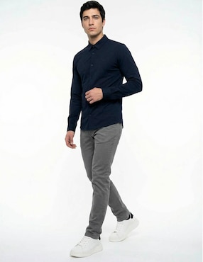 Camisa casual Lacoste de algodón manga larga para hombre