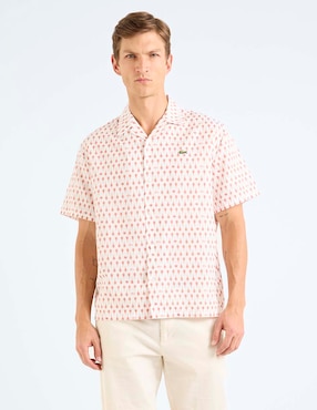 Camisa casual Lacoste de lino manga corta para hombre
