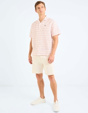 Camisa casual Lacoste de lino manga corta para hombre
