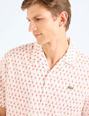 Camisa casual Lacoste de lino manga corta para hombre