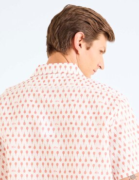 Camisa casual Lacoste de lino manga corta para hombre