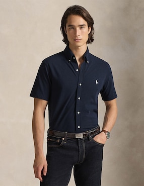 Camisa business casual Polo Ralph Lauren de algodón manga corta para hombre