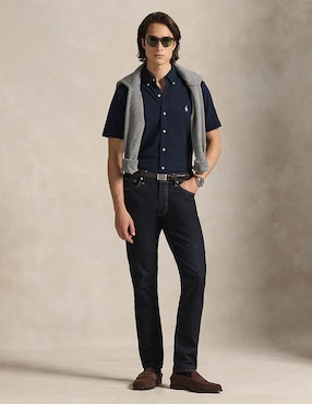 Camisa business casual Polo Ralph Lauren de algodón manga corta para hombre