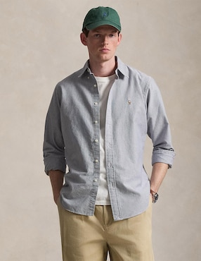 Camisa casual Polo Ralph Lauren de algodón manga larga para hombre