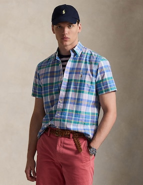 Camisa casual Polo Ralph Lauren de algodón manga corta para hombre