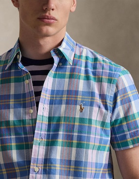 Camisa casual Polo Ralph Lauren de algodón manga corta para hombre