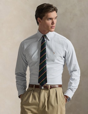 Camisa business casual Polo Rl manga larga para hombre