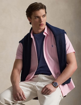Camisa casual Polo Rl de algodón manga corta para hombre