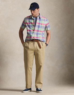 Camisa casual Polo Rl de algodón manga corta para hombre