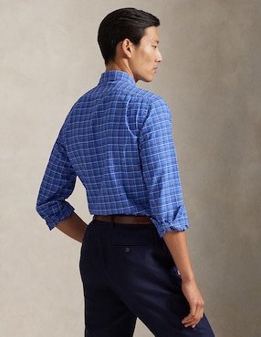 Camisa business casual Polo Rl de algodón manga larga para hombre