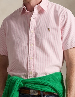 Camisa business casual Polo Rl de algodón manga corta para hombre