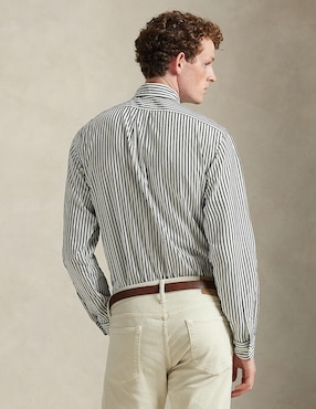 Camisa business casual Polo Rl de algodón manga larga para hombre