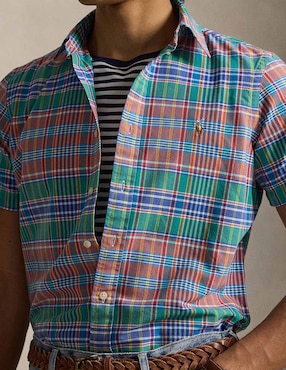 Camisa casual Polo Rl de algodón manga corta para hombre