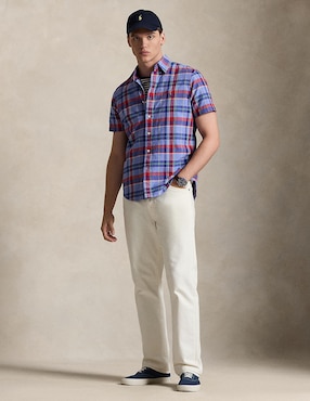 Camisa casual Polo Rl de algodón manga corta para hombre