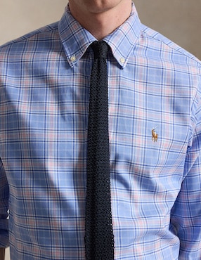 Camisa business casual Polo Rl de algodón manga larga para hombre