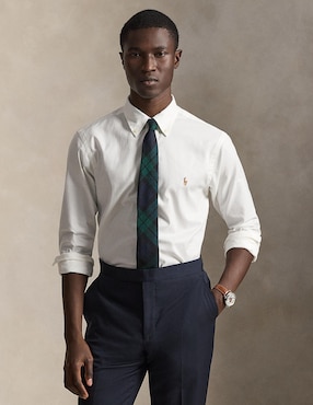 Camisa business casual Polo Rl de algodón manga larga para hombre