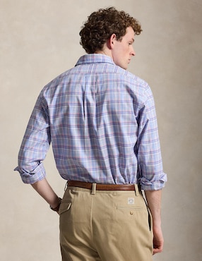 Camisa business casual Polo Rl de algodón manga larga para hombre