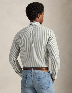 Camisa business casual Polo Rl de algodón manga larga para hombre
