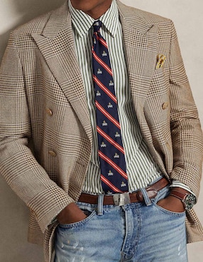 Camisa business casual Polo Rl de algodón manga larga para hombre