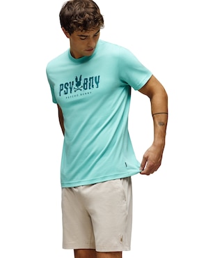 Playera Psycho Bunny HD25 cuello redondo para hombre