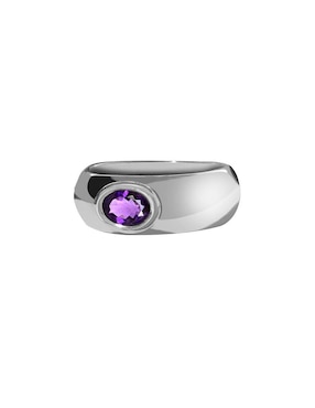 Anillo oval Enrique Garcia P 925 de plata amatista brillante