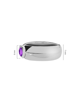Anillo oval Enrique Garcia P 925 de plata amatista brillante
