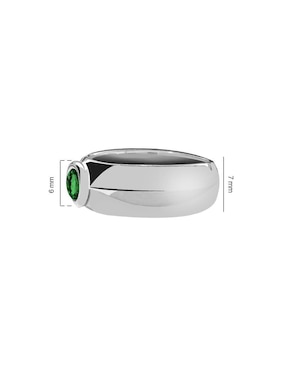 Anillo oval Enrique Garcia P 925 de plata calcedonia brillante