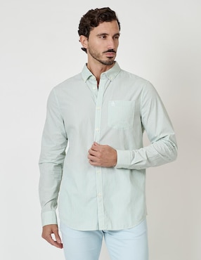 Camisa casual Original Penguin de algodón manga larga para hombre