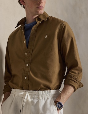 Camisa casual Polo Ralph Lauren de algodón manga larga para hombre