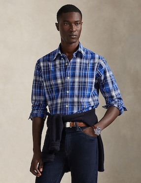 Camisa casual Polo Rl manga larga para hombre