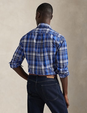 Camisa casual Polo Rl manga larga para hombre