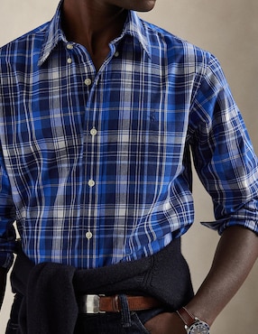 Camisa casual Polo Rl manga larga para hombre