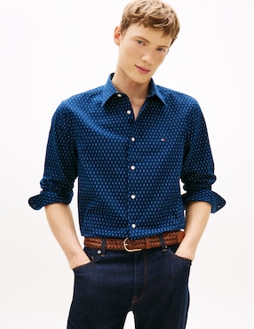 Camisa casual Tommy Hilfiger de algodón manga larga para hombre