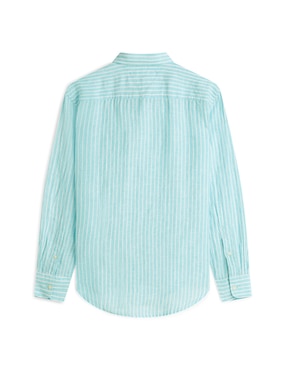 Camisa casual Tommy Hilfiger de lino manga larga para hombre