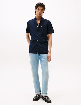 Camisa casual Tommy Hilfiger de algodón manga corta para hombre