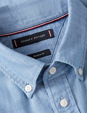 Camisa casual Tommy Hilfiger de algodón manga larga para hombre