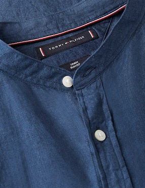 Camisa casual Tommy Hilfiger de lino manga larga para hombre
