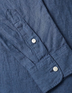 Camisa casual Tommy Hilfiger de lino manga larga para hombre