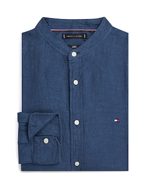 Camisa casual Tommy Hilfiger de lino manga larga para hombre
