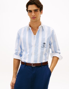 Camisa casual Tommy Hilfiger de algodón manga larga para hombre