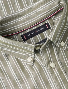 Camisa casual Tommy Hilfiger de algodón manga larga para hombre