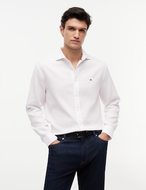 Camisa casual Tommy Hilfiger de algodón manga larga para hombre