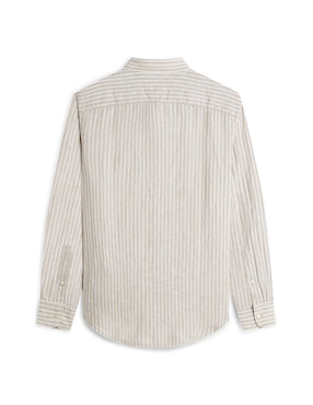 Camisa casual Tommy Hilfiger de lino manga larga para hombre